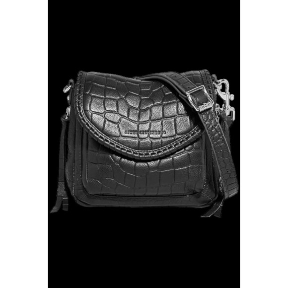 Aimee Kestenberg Handbags - Aimee Kestenberg Leather All for Love Saddle Bag Black Croco